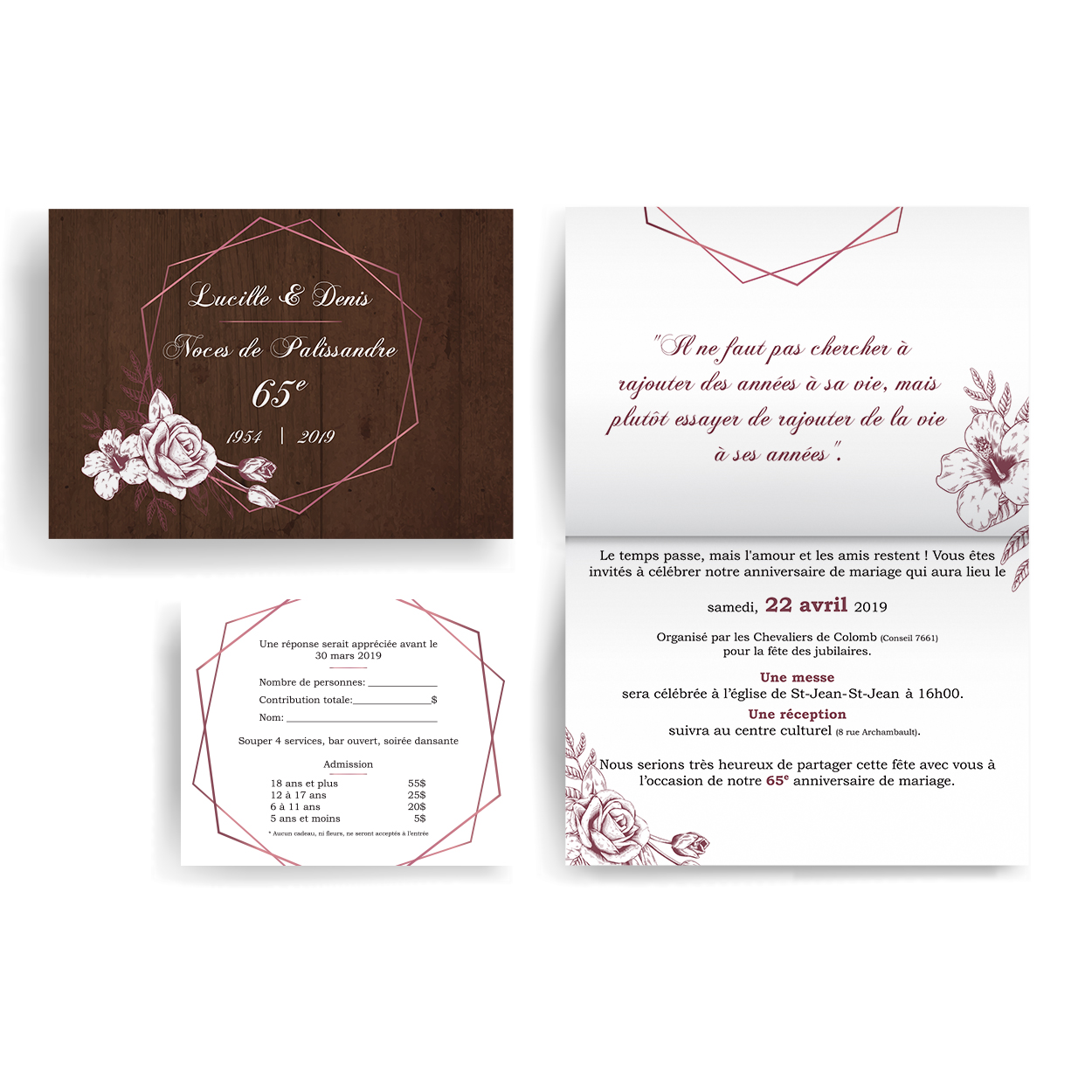 65e anniversaire de mariage